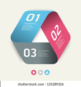 Modern Design template / can be used for infographics / numbered banners / horizontal cutout lines / graphic or website layout vector