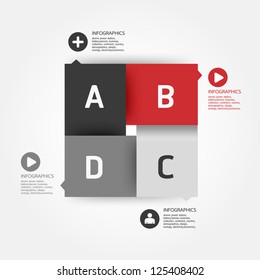 Modern Design template / can be used for infographics / numbered banners / horizontal cutout lines / graphic or website layout vector