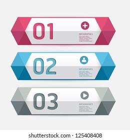 Modern Design template / can be used for infographics / numbered banners / horizontal cutout lines / graphic or website layout vector