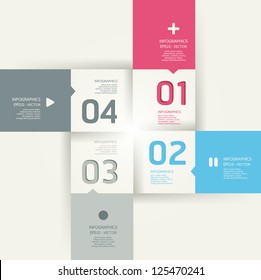 Modern Design template / can be used for infographics / numbered banners / horizontal cutout lines / graphic or website layout vector