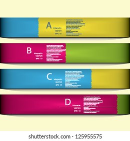 Modern Design template / can be used for infographics / numbered banners / horizontal cutout lines / graphic or website layout vector
