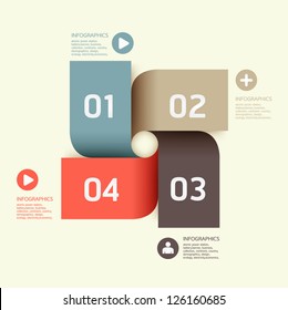 Modern Design template / can be used for infographics / numbered banners / horizontal cutout lines / graphic or website layout vector