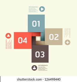 Modern Design template / can be used for infographics / numbered banners / horizontal cutout lines / graphic or website layout vector