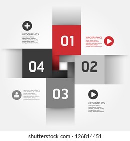 Modern Design template / can be used for infographics / numbered banners / horizontal cutout lines / graphic or website layout vector