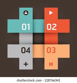 Modern Design template / can be used for infographics / numbered banners / horizontal cutout lines / graphic or website layout vector
