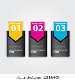 Modern Design template / can be used for infographics / numbered banners / horizontal cutout lines / graphic or website layout vector