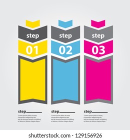 Modern Design template / can be used for infographics / numbered banners / horizontal cutout lines / graphic or website layout vector
