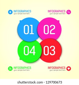Modern Design template / can be used for infographics / numbered banners / horizontal cutout lines / graphic or website layout vector
