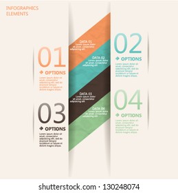 Modern Design template. Can be used for infographics. Numbered banners cutout lines. Graphic or website layout vector