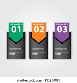 Modern Design template / can be used for infographics / numbered banners / horizontal cutout lines / graphic or website layout vector