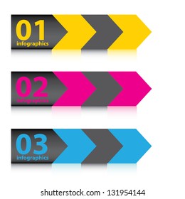 Modern Design template / can be used for infographics / numbered banners / horizontal cutout lines / graphic or website layout vector