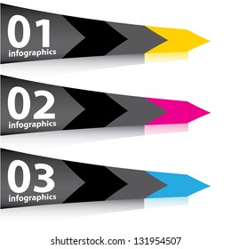 Modern Design template / can be used for infographics / numbered banners / horizontal cutout lines / graphic or website layout vector
