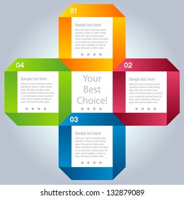 Modern Design template / can be used for infographics / numbered banners / horizontal cutout lines / graphic or website layout vector/Horizontal