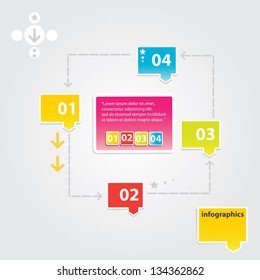 Modern Design template / can be used for infographics / numbered banners / horizontal cutout lines / graphic or website layout vector