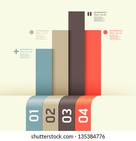 Modern Design template / can be used for infographics / numbered banners / horizontal cutout lines / graphic or website layout vector