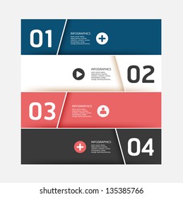 Modern Design template / can be used for infographics / numbered banners / horizontal cutout lines / graphic or website layout vector