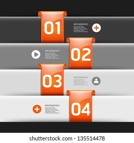 Modern Design template / can be used for infographics / numbered banners / horizontal cutout lines / graphic or website layout vector