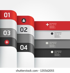 Modern Design template / can be used for infographics / numbered banners / horizontal cutout lines / graphic or website layout vector