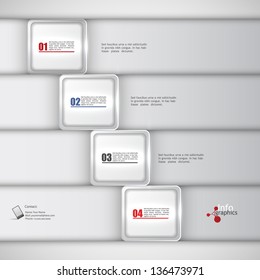 Modern Design template / can be used for infographics / numbered banners / horizontal cutout lines