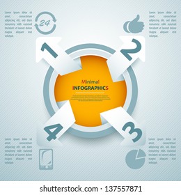 Modern Design template / can be used for infographics / numbered banners / horizontal cutout lines / graphic or website layout vector