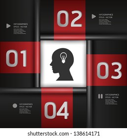 Modern Design template / can be used for infographics / numbered banners / horizontal cutout lines / graphic or website layout vector