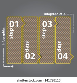 Modern Design template / can be used for infographics / numbered banners / horizontal cutout lines / graphic or website layout vector