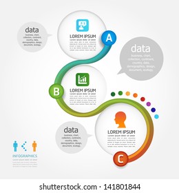 Modern Design template / can be used for infographics / numbered banners / horizontal cutout lines / graphic or website layout vector
