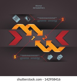 Modern Design template / can be used for infographics / numbered banners / horizontal cutout lines / graphic or website layout vector
