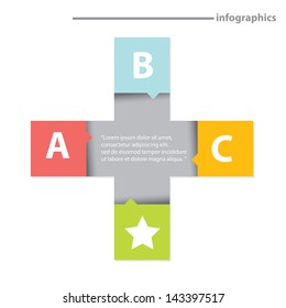 Modern Design template / can be used for infographics / numbered banners / horizontal cutout lines / graphic or website layout vector