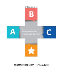 Modern Design template / can be used for infographics / numbered banners / horizontal cutout lines / graphic or website layout vector