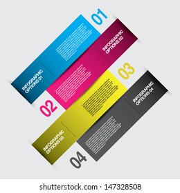 Modern Design template / can be used for infographics / numbered banners / horizontal cutout lines / graphic or website layout vector