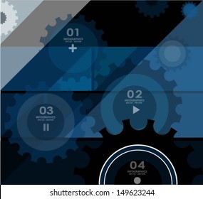 Modern Design template / can be used for infographics / numbered banners / horizontal cutout lines / graphic or website layout vector