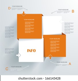 Plantilla de diseño moderno. Se puede utilizar para infografías, banners numerados, paneles de información, líneas de paso.