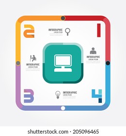 Modern Design template / can be used for infographics / numbered banners / line concept/ graphic or website layout vector