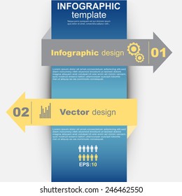Modern Design template / can be used for infographics / numbered banners / horizontal cutout lines / graphic or website