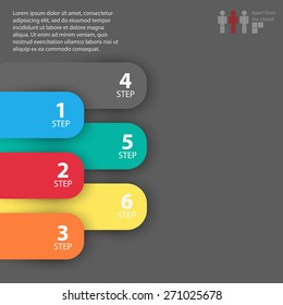 Modern Design template can be used for infographics  numbered banners  horizontal cutout lines  graphic or website layout vector