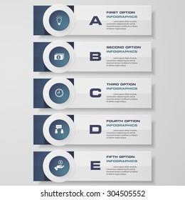 Modern Design template / can be used for infographics / numbered banners / horizontal cutout lines.