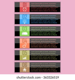 Modern Design template / can be used for info-graphics / numbered banners / horizontal cutout lines / graphic or website layout vector