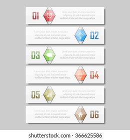 Modern Design template / can be used for info-graphics / numbered banners / horizontal cutout lines / graphic or website layout vector