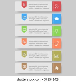 Modern Design template / can be used for info-graphics / numbered banners / horizontal cutout lines / graphic or website layout vector
