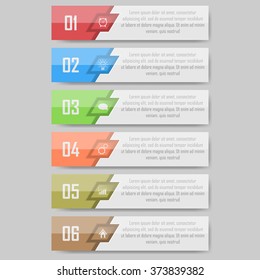 Modern Design template / can be used for info-graphics / numbered banners / horizontal cutout lines / graphic or website layout vector