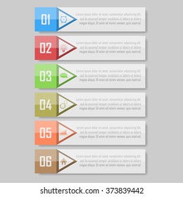 Modern Design template / can be used for info-graphics / numbered banners / horizontal cutout lines / graphic or website layout vector