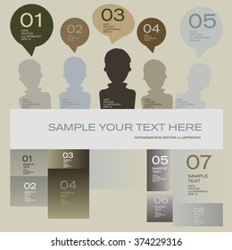 Modern Design template / can be used for infographics / numbered banners / people with speech babble / graphic or website layout vector
