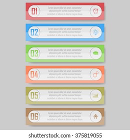 Modern Design template / can be used for info-graphics / numbered banners / horizontal cutout lines / graphic or website layout vector