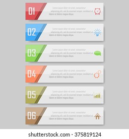 Modern Design template / can be used for info-graphics / numbered banners / horizontal cutout lines / graphic or website layout vector