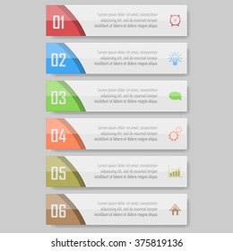 Modern Design template / can be used for info-graphics / numbered banners / horizontal cutout lines / graphic or website layout vector