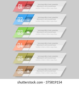Modern Design template / can be used for info-graphics / numbered banners / horizontal cutout lines / graphic or website layout vector