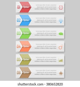 Modern Design template / can be used for info-graphics / numbered banners / horizontal cut out lines / graphic or website layout vector