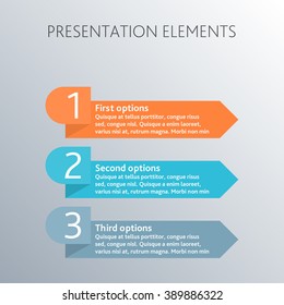 Modern design template can be used for infographic presentation. Business numbered banners with text