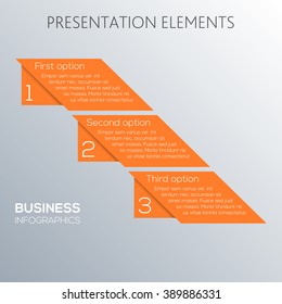 Modern design template can be used for infographic presentation. Business numbered banners with text